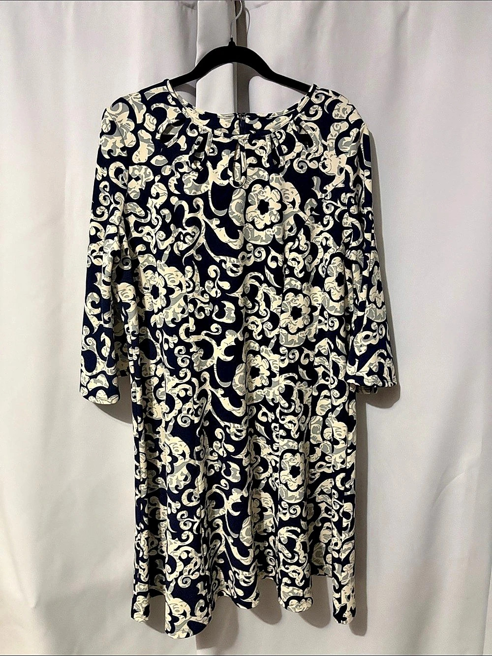 Phase Eight Floral Mini Dress Blue & Cream Size 18